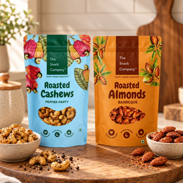 Roasted Nuts - Salt & Pepper Cashew (100g) & Smoky Barbeque Almonds (100g)