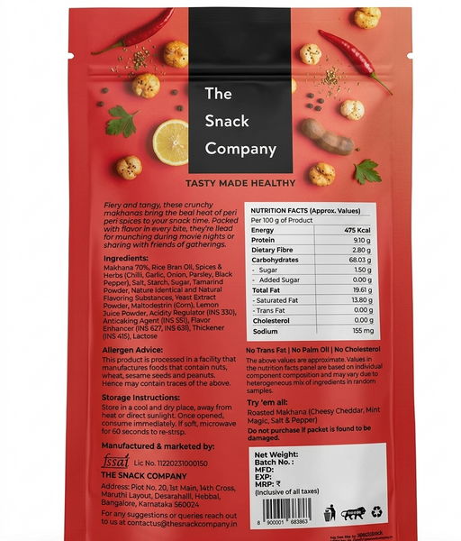 Snack Combo: Sour Cream & Onion Crackers  (80g) , Salt & Pepper Cashew (100g) & Peri Peri Makhana (20g)