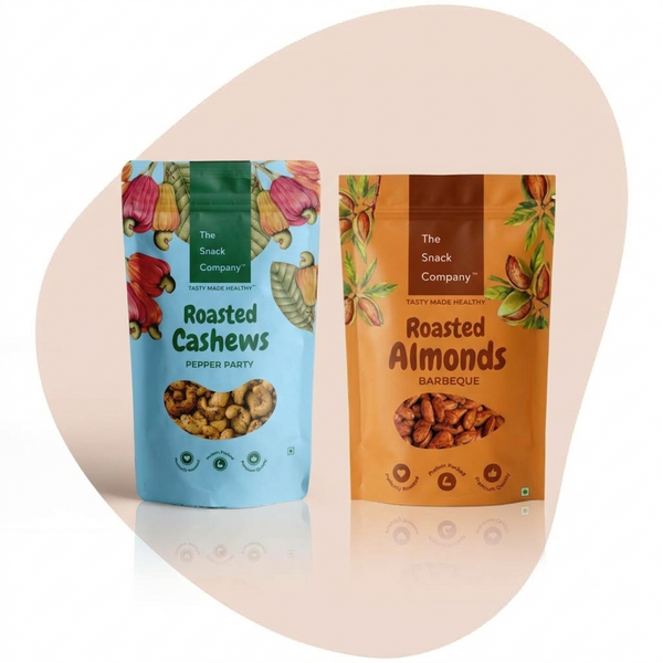 Roasted Nuts - Salt & Pepper Cashew (100g) & Smoky Barbeque Almonds (100g)