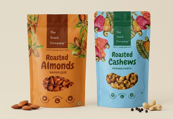 Roasted Nuts - Salt & Pepper Cashew (100g) & Smoky Barbeque Almonds (100g)