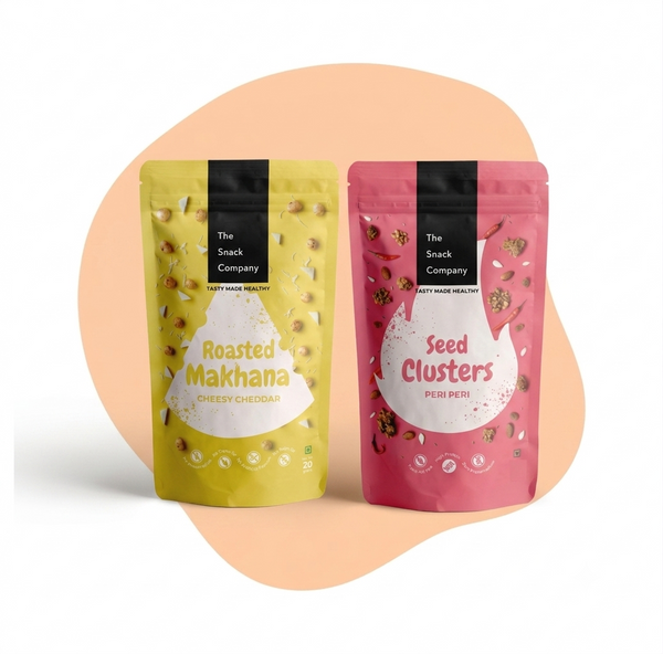 Peri Peri Seed Cluster (100g) & Cheddar Cheese Makhana (20g) Combo