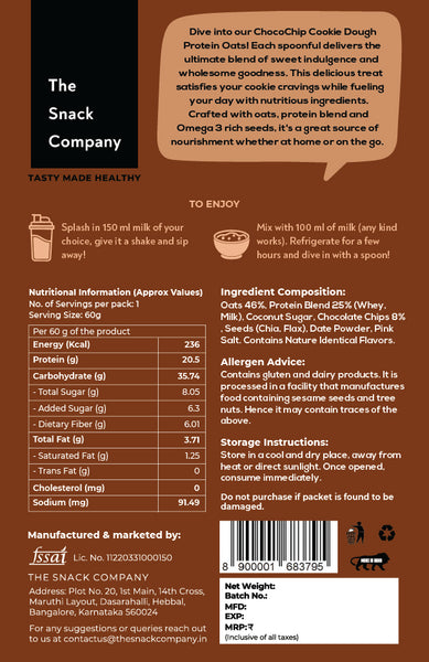 Chocochip Cookie Dough PRO OATS