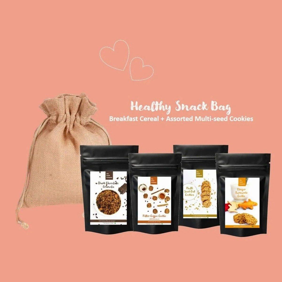 Gift Bag with Healthy Breakfast Cereal & Assorted Multi-seed cookies - THE SNACK COMPANY